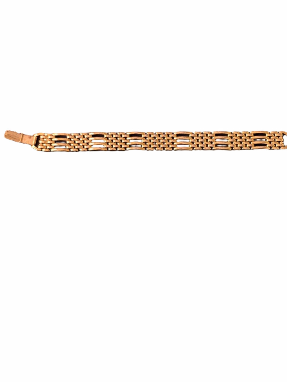 Vintage Napier mid century gold plated basket weave link bracelet 7.5”